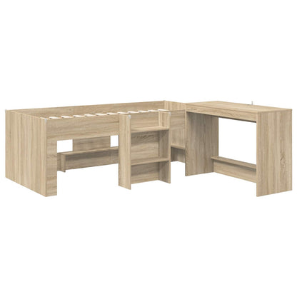 Struttura del Letto con Scrivania 2 pz Rovere Sonoma | homemem39