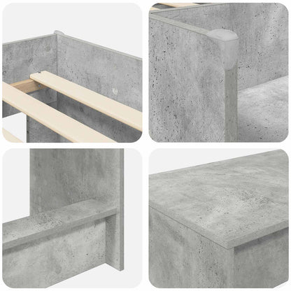 Struttura del Letto con Scrivania 2 pz Grigio Cemento | homemem39