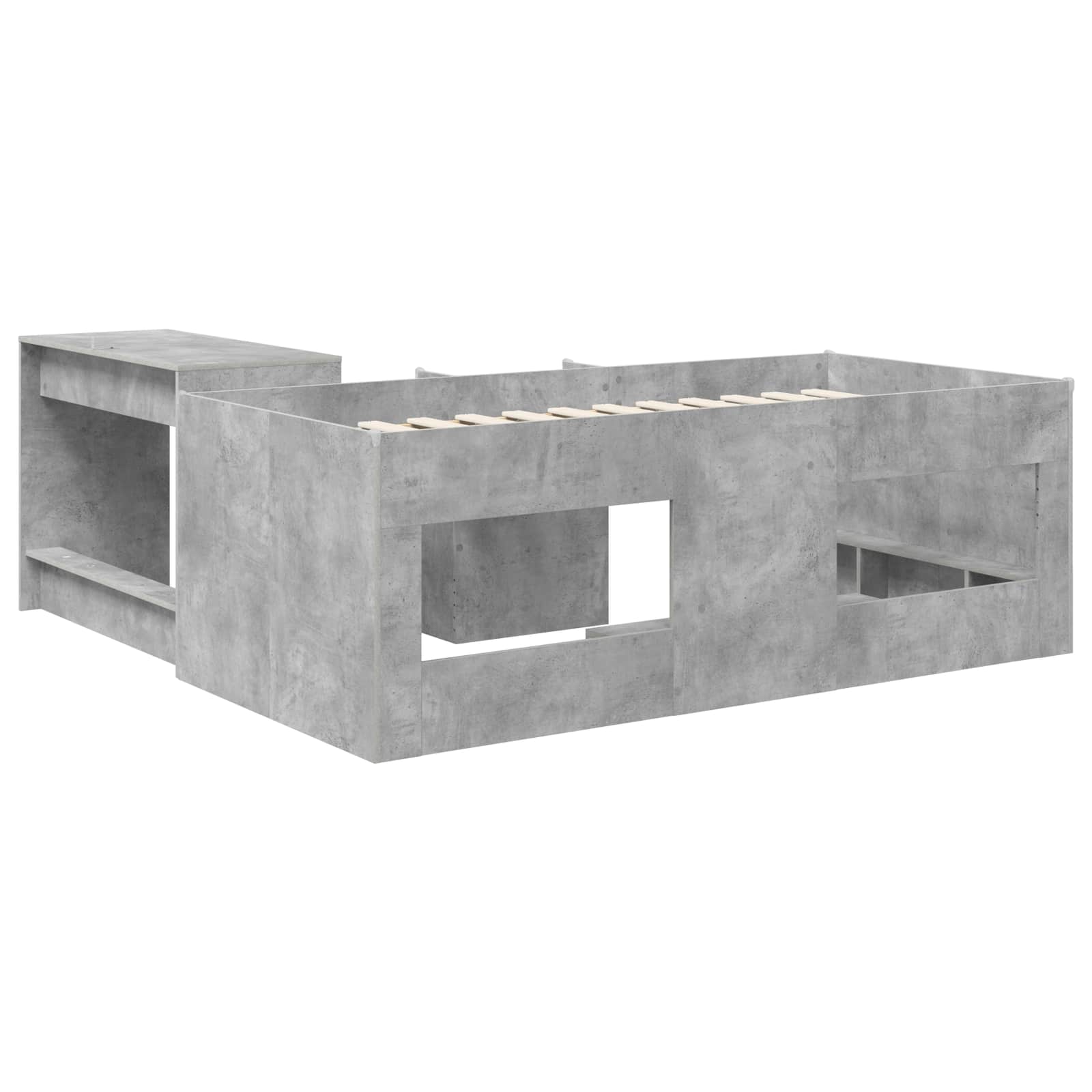 Struttura del Letto con Scrivania 2 pz Grigio Cemento | homemem39
