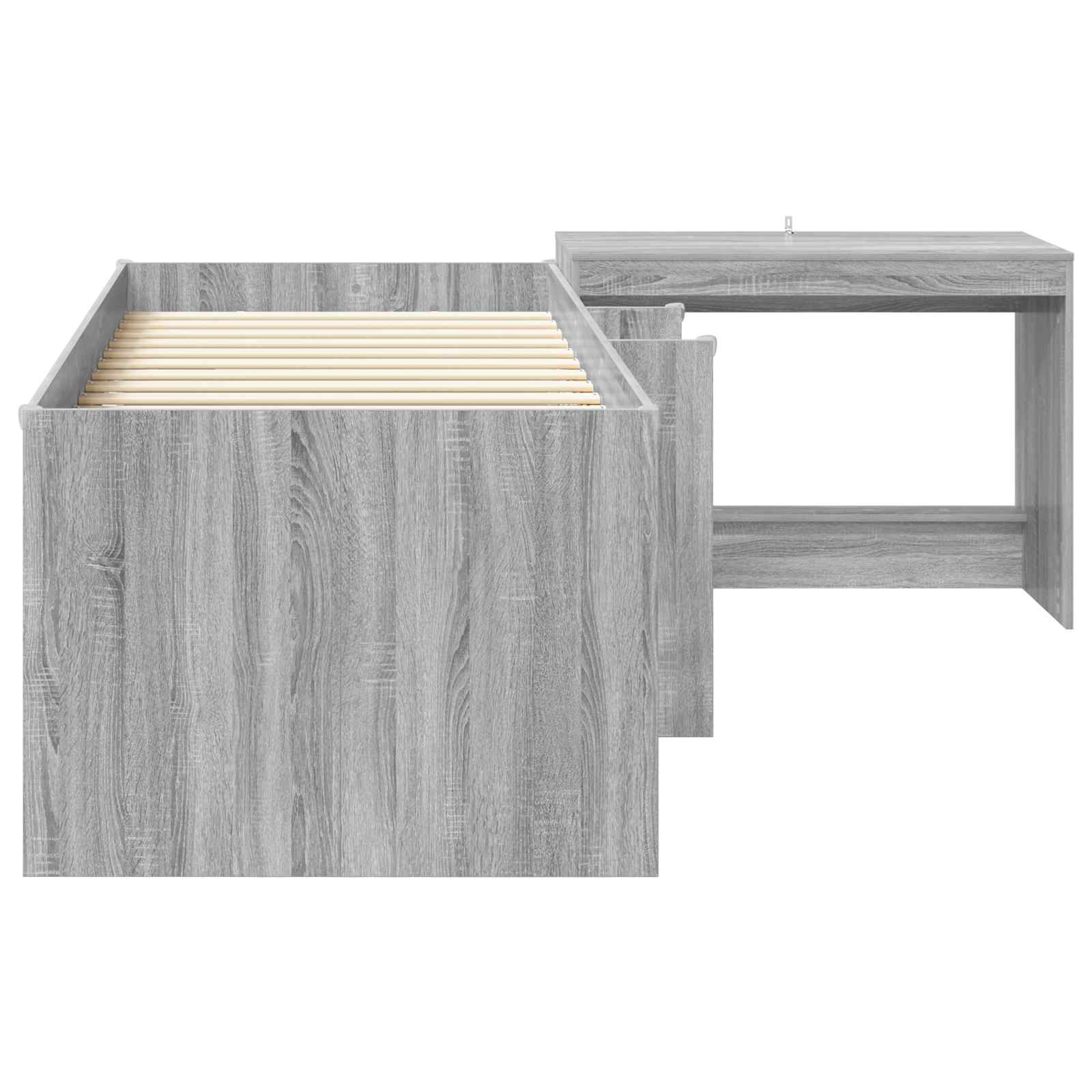 Struttura del Letto con Scrivania 2 pz Sonoma grigio | homemem39
