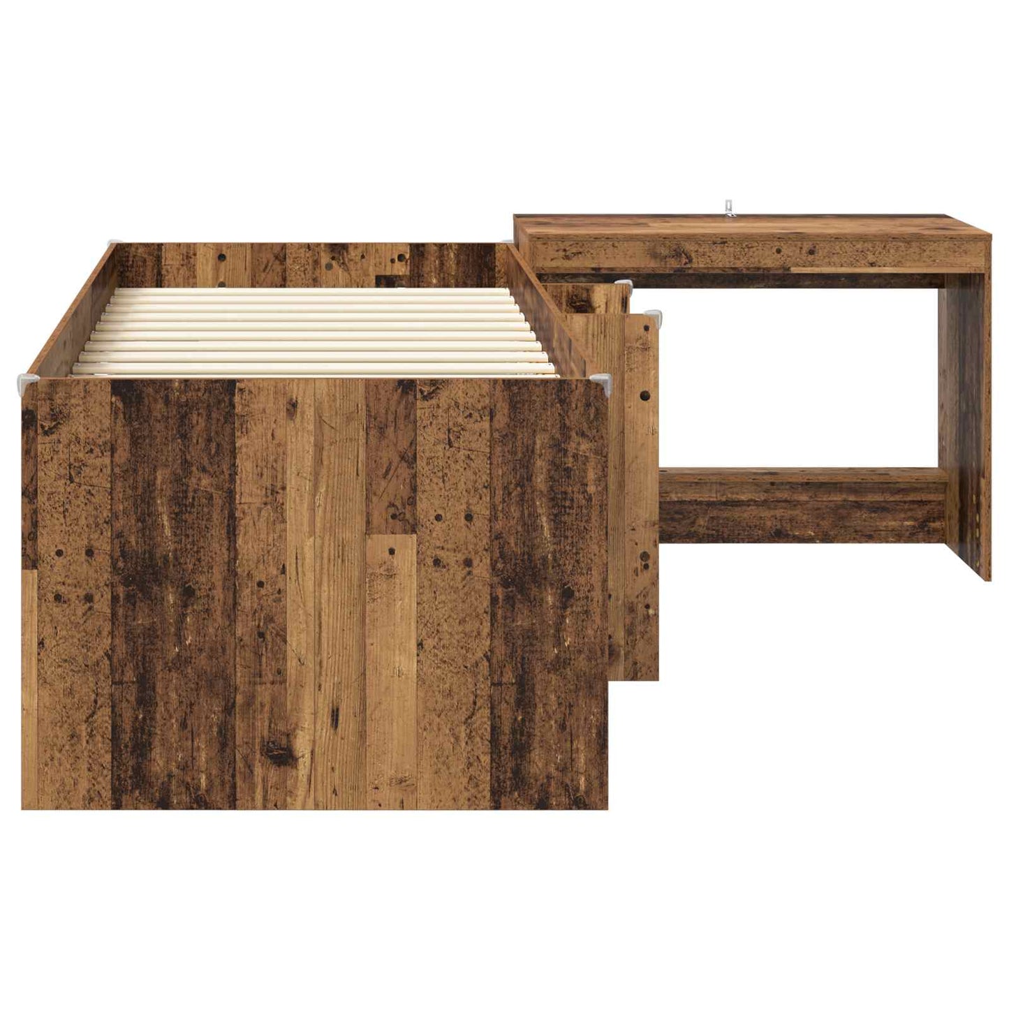 Struttura del Letto con Scrivania 2 pz Legno antico | homemem39