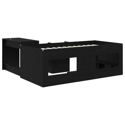 Letto alto per bambini con scrivania 2 pz Rovere Nero | homemem39
