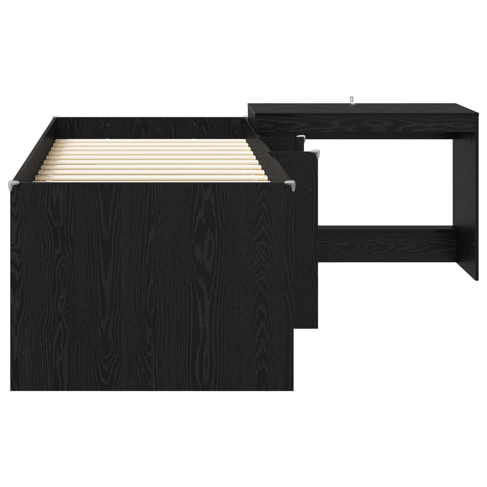 Letto alto per bambini con scrivania 2 pz Rovere Nero | homemem39