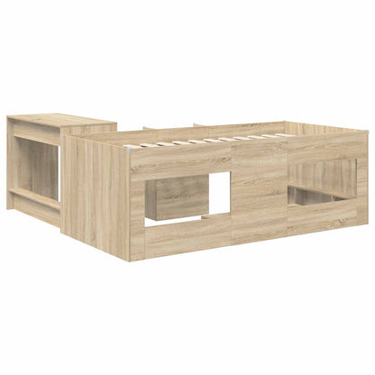 Letto alto per bambini con scrivania 2 pz Rovere Sonoma | homemem39