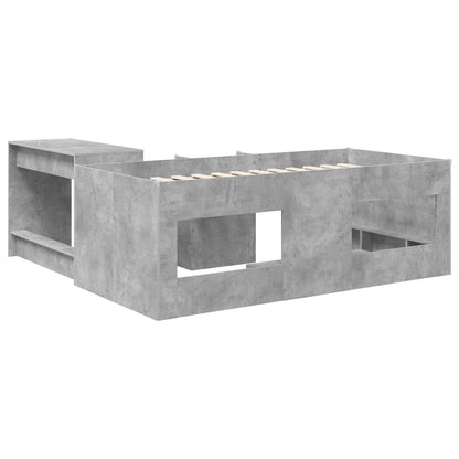 Letto alto per bambini con scrivania 2 pz Grigio Cemento | homemem39