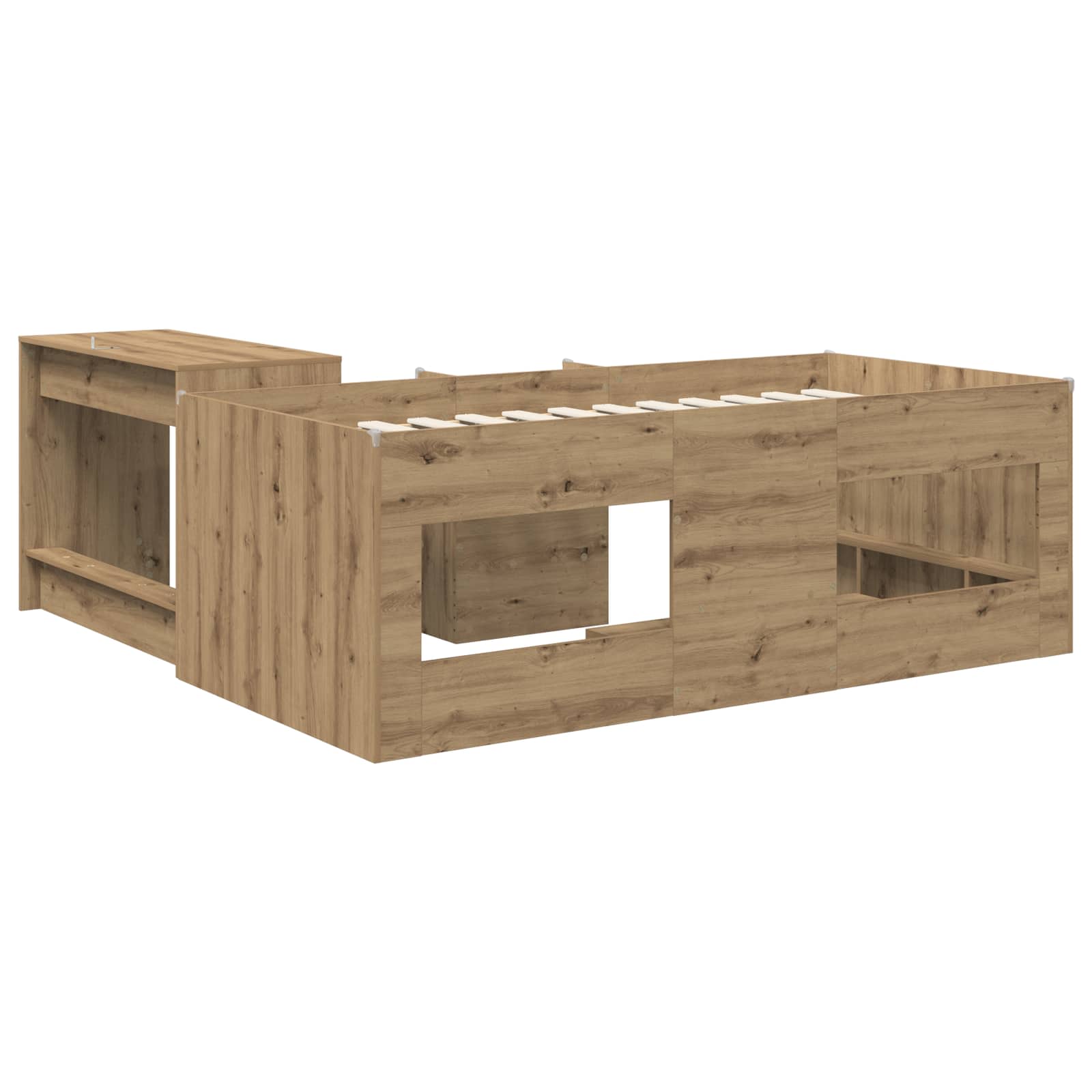 Letto alto per bambini con scrivania 2 pz Rovere Artigianale | homemem39
