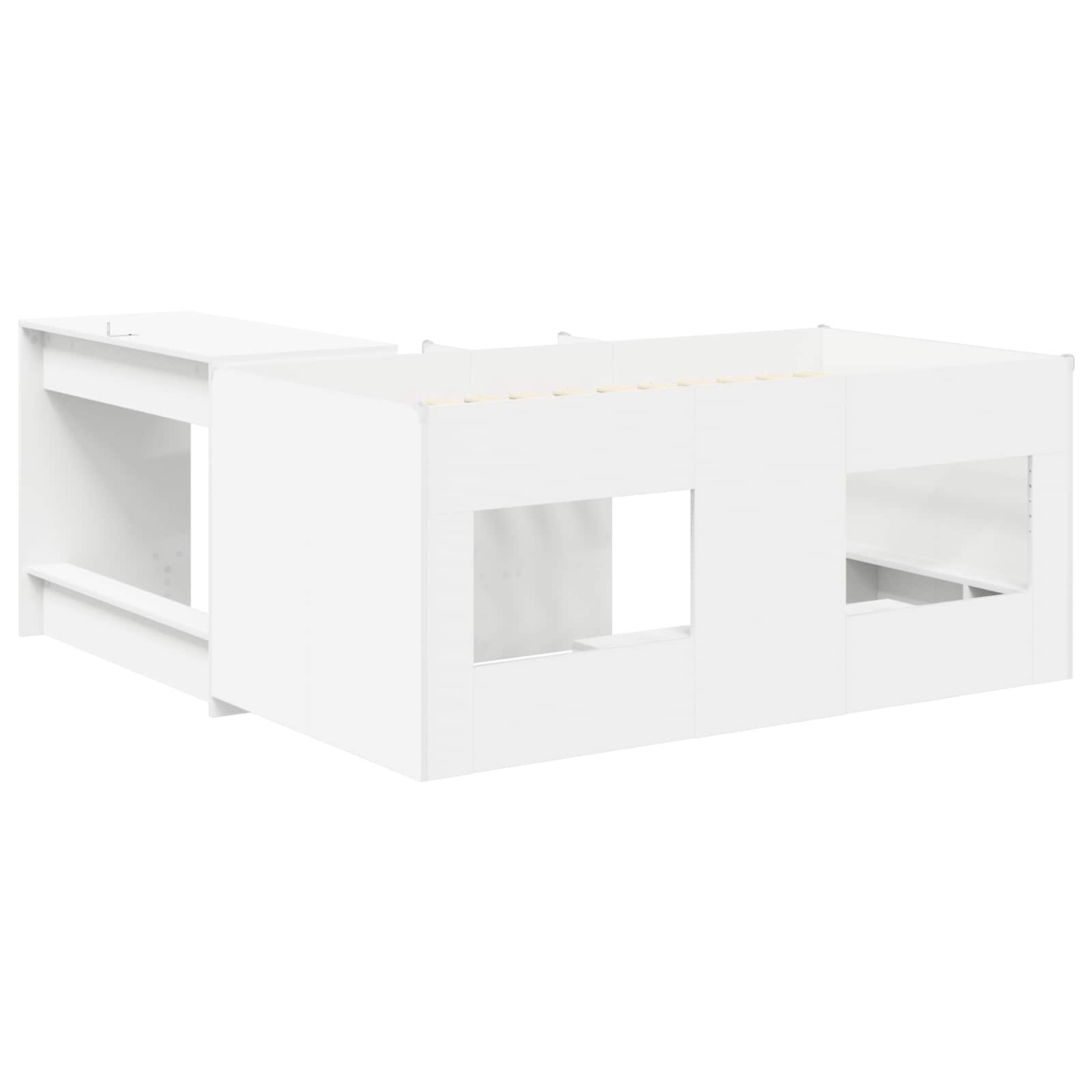 Letto alto per bambini con scrivania 2 pz Bianco | homemem39