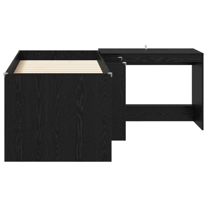Letto alto per bambini con scrivania 2 pz Rovere Nero | homemem39