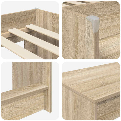 Letto alto per bambini con scrivania 2 pz Rovere Sonoma | homemem39