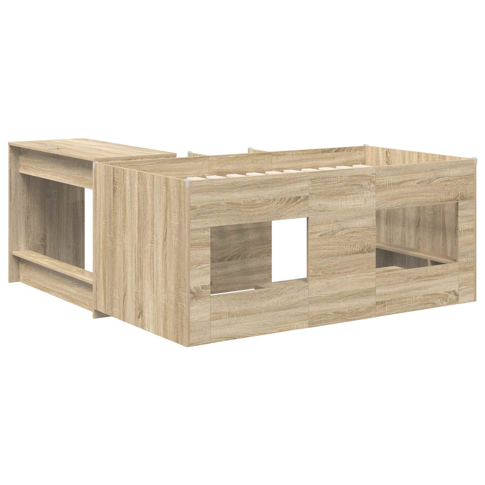 Letto alto per bambini con scrivania 2 pz Rovere Sonoma | homemem39