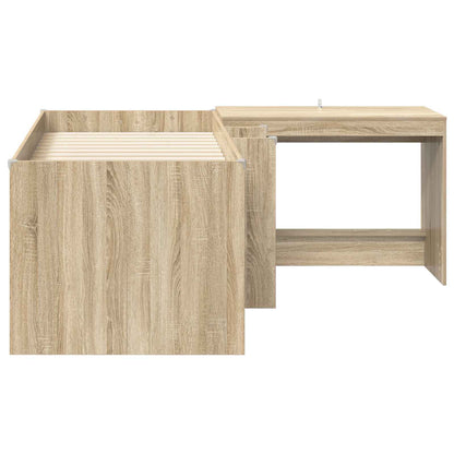 Letto alto per bambini con scrivania 2 pz Rovere Sonoma | homemem39