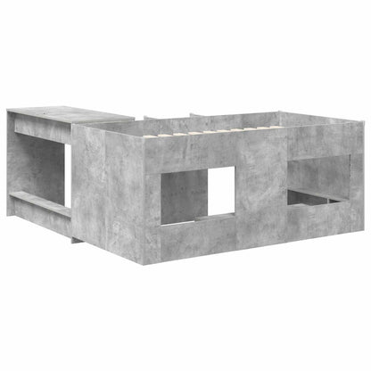 Letto alto per bambini con scrivania 2 pz Grigio Cemento | homemem39