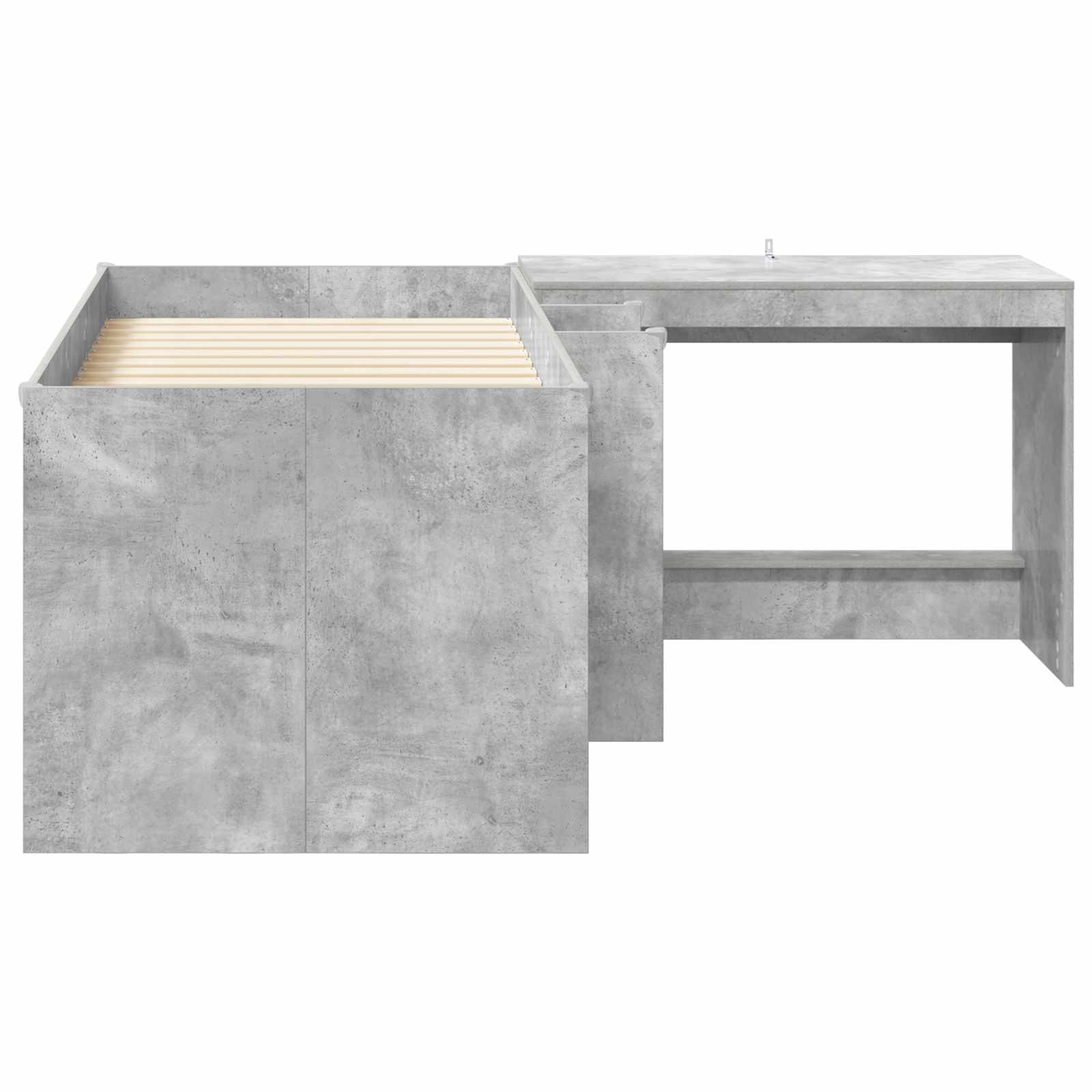 Letto alto per bambini con scrivania 2 pz Grigio Cemento | homemem39