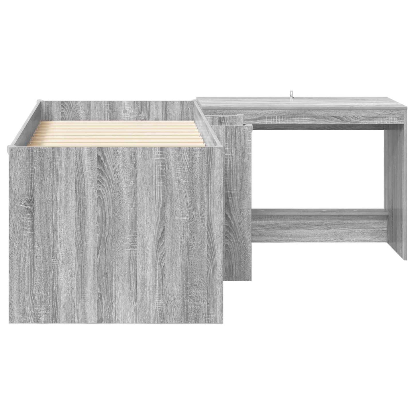 Letto alto per bambini con scrivania 2 pz Sonoma grigio | homemem39