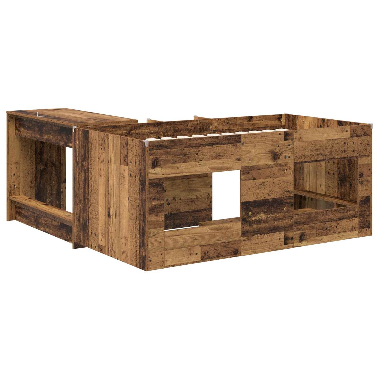Letto alto per bambini con scrivania 2 pz Legno antico | homemem39