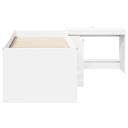 Letto alto per bambini con scrivania 2 pz Bianco | homemem39