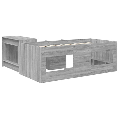 Letto alto per bambini con scrivania 2 pz Sonoma grigio | homemem39