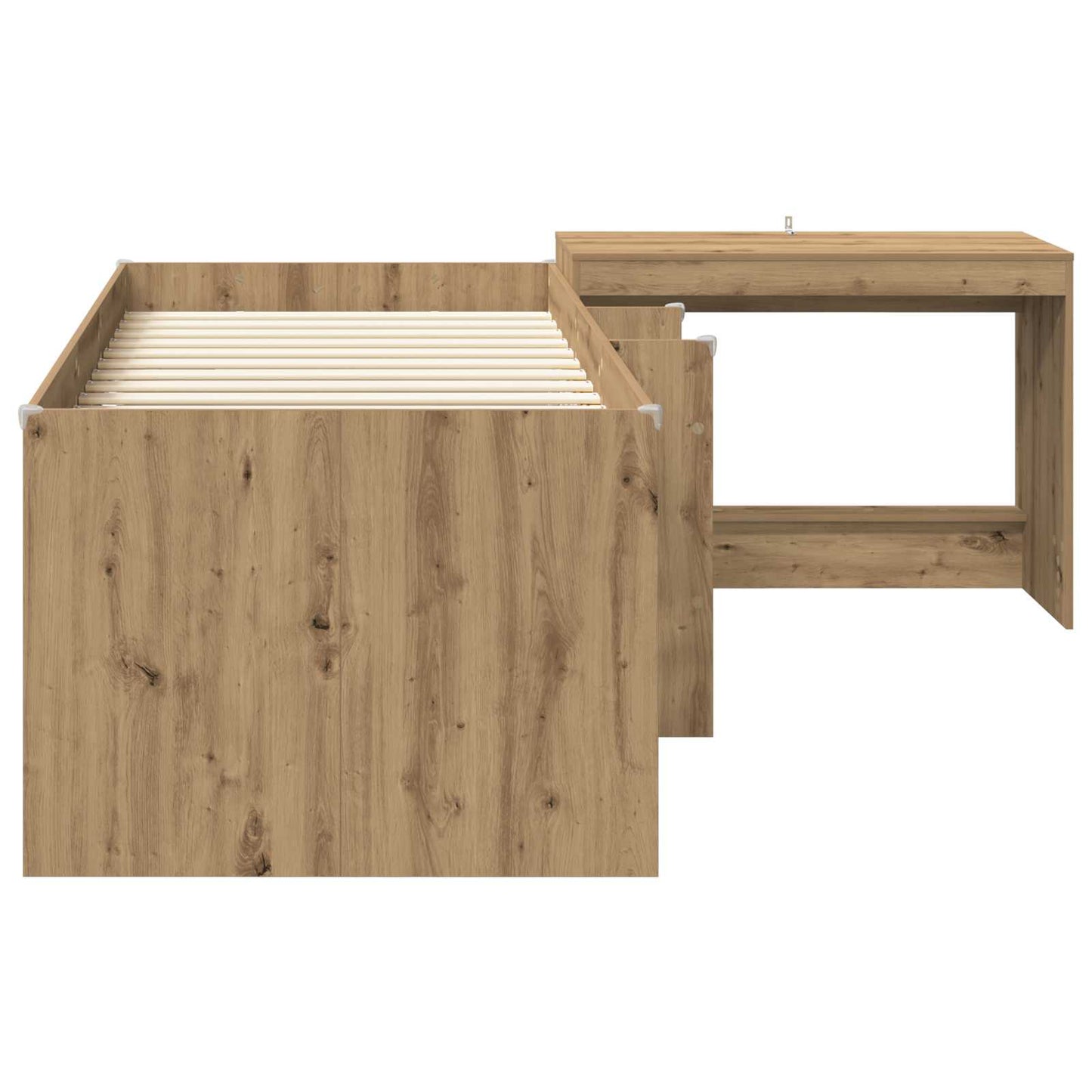 Letto alto per bambini con scrivania 2 pz Rovere Artigianale | homemem39