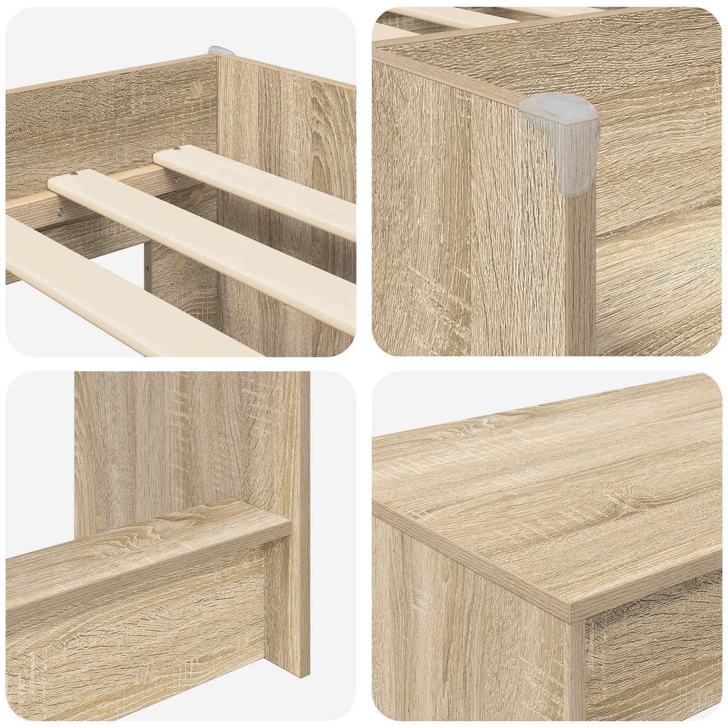 Letto alto per bambini con scrivania 2 pz Rovere Sonoma | homemem39