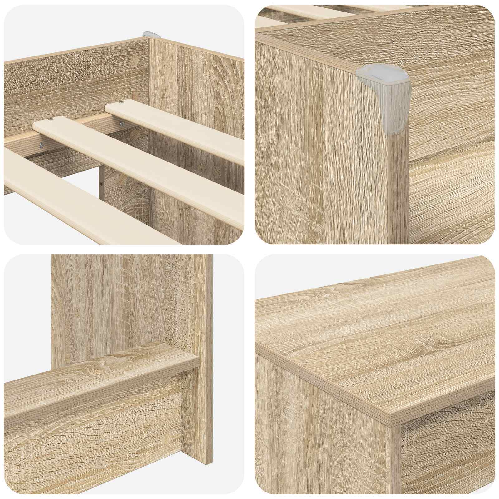 Letto alto per bambini con scrivania 2 pz Rovere Sonoma | homemem39