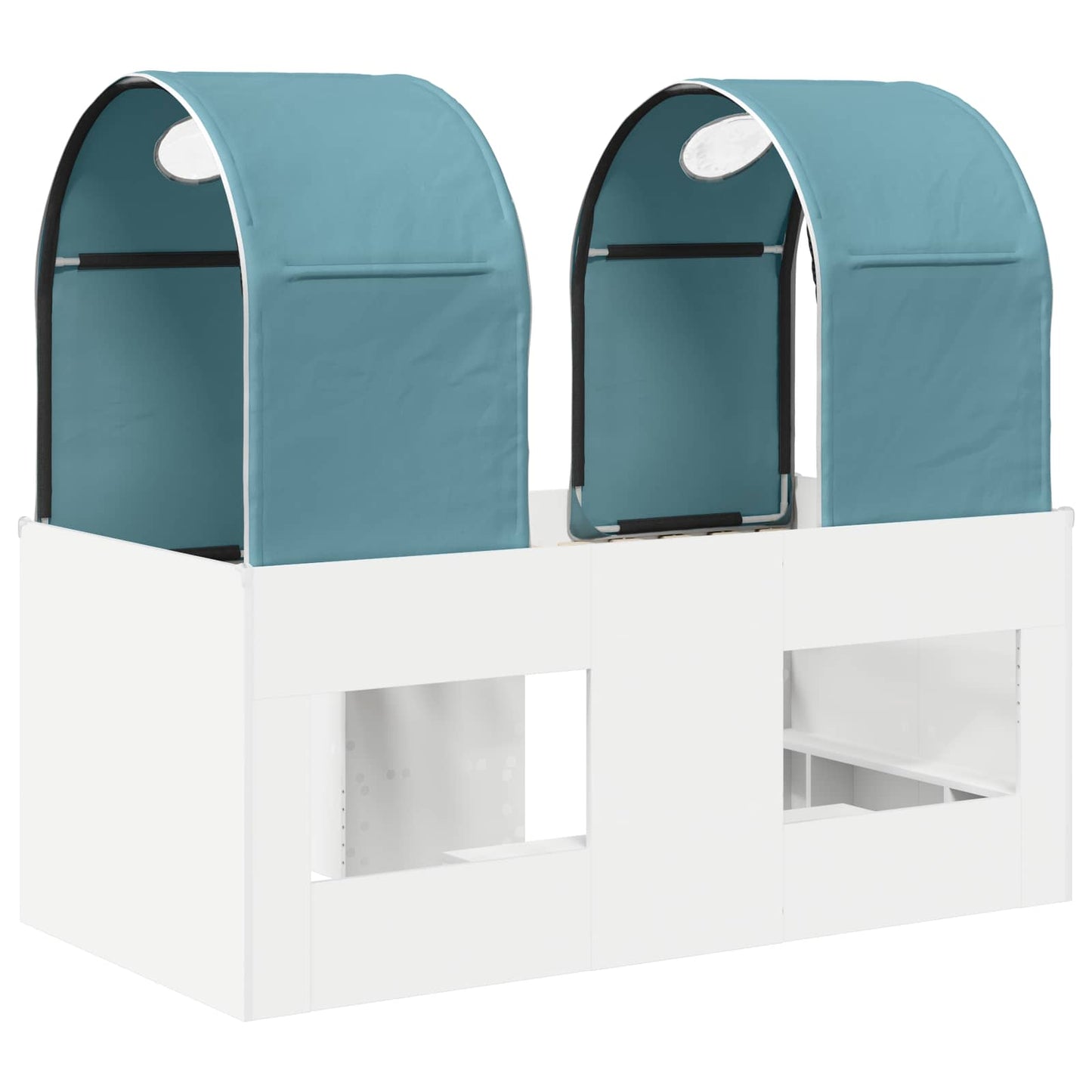 Letto con Tunnel 3 pz Bianco e azzurro Legno ingegnerizzato | homemem39