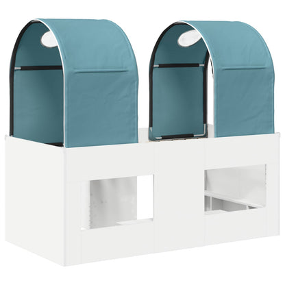 Letto con Tunnel 3 pz Bianco e azzurro Legno ingegnerizzato | homemem39