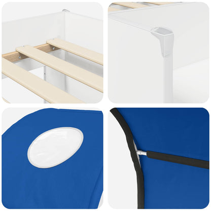 Letto con Tunnel 3 pz Bianco e Blu Legno ingegnerizzato | homemem39