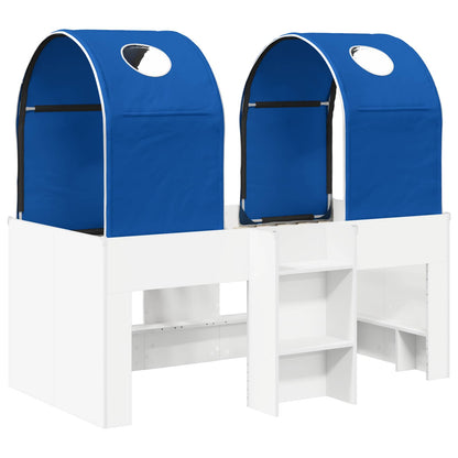 Letto con Tunnel 3 pz Bianco e Blu Legno ingegnerizzato | homemem39