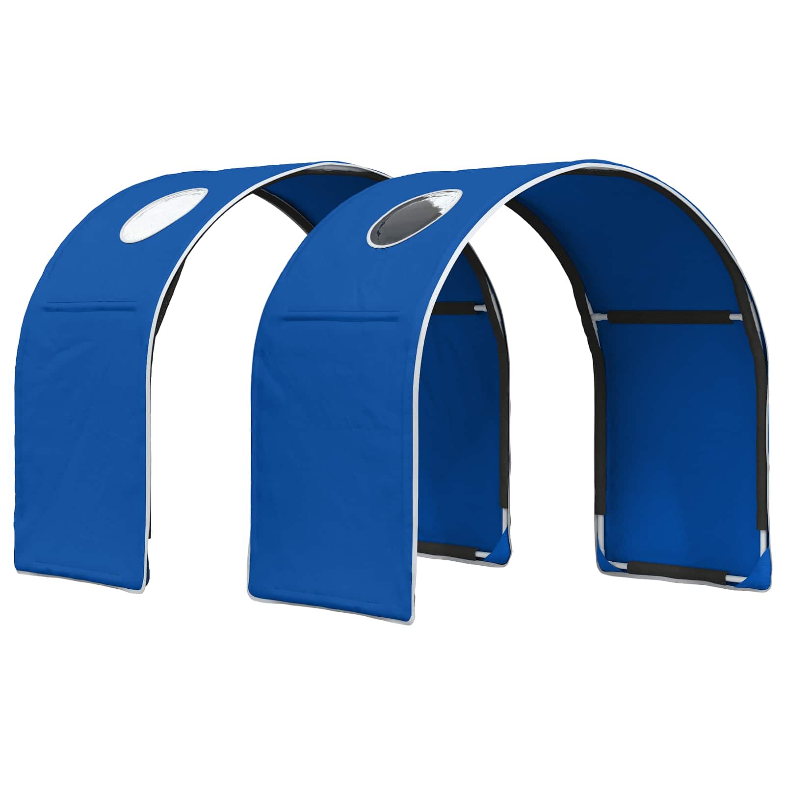 Letto con Tunnel 3 pz Bianco e Blu Legno ingegnerizzato | homemem39