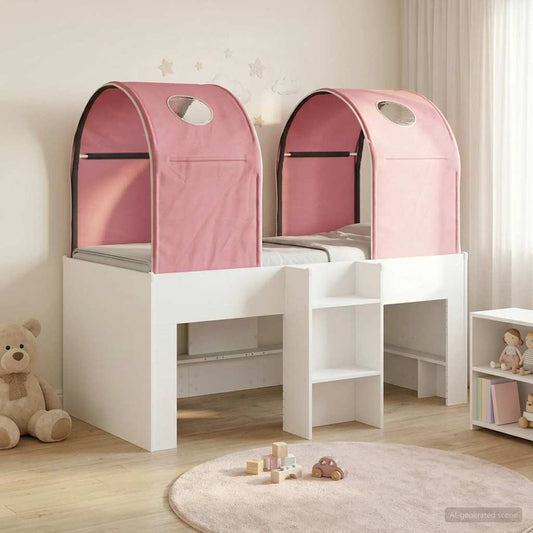 Letto con Tunnel 3 pz Bianco e Rosa Legno ingegnerizzato | homemem39