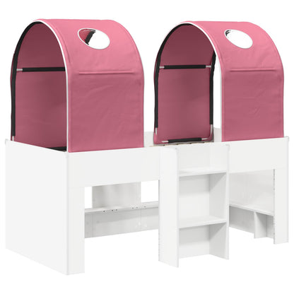 Letto con Tunnel 3 pz Bianco e Rosa Legno ingegnerizzato | homemem39
