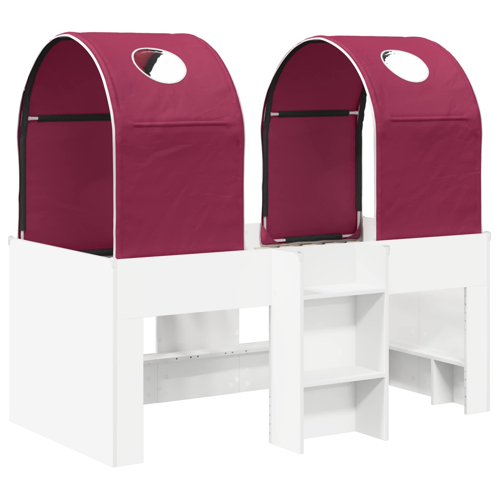 Letto con Tunnel 4 pcs Bianco e Rosso Legno ingegnerizzato | homemem39