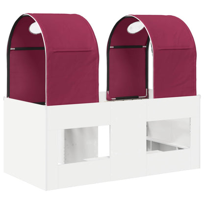 Letto con Tunnel 4 pcs Bianco e Rosso Legno ingegnerizzato | homemem39