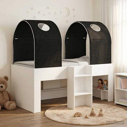Letto con Tunnel 3 pz Bianco e Nero Legno ingegnerizzato | homemem39