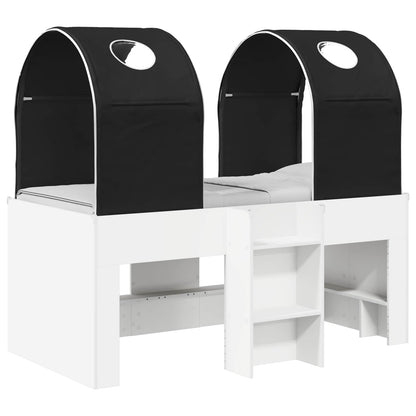 Letto con Tunnel 3 pz Bianco e Nero Legno ingegnerizzato | homemem39