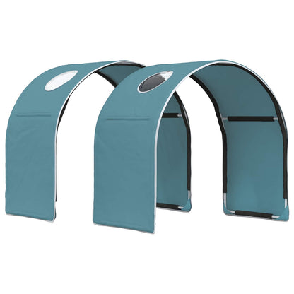 Letto con Tunnel 3 pz Bianco e azzurro Legno ingegnerizzato | homemem39