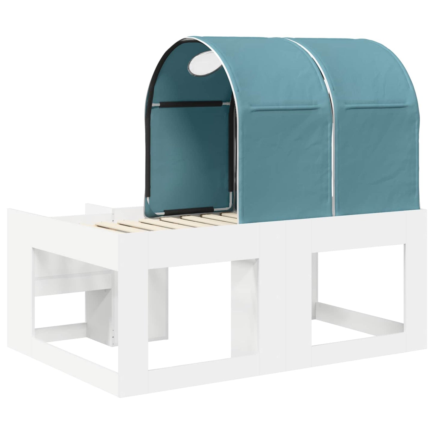 Letto con Tunnel 3 pz Bianco e azzurro Legno ingegnerizzato | homemem39