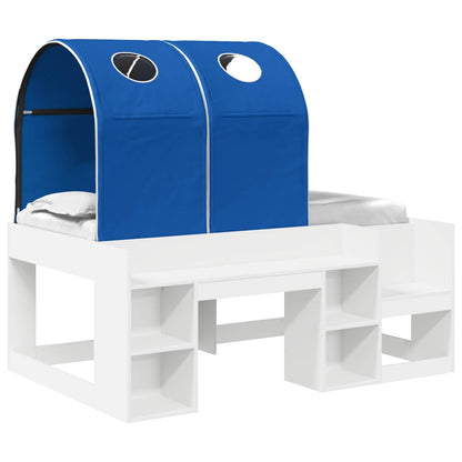 Letto con Tunnel 3 pz Bianco e Blu Legno ingegnerizzato | homemem39