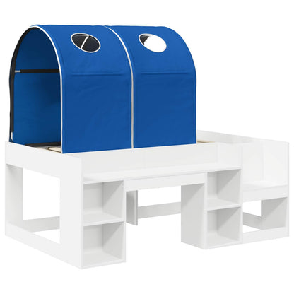 Letto con Tunnel 3 pz Bianco e Blu Legno ingegnerizzato | homemem39