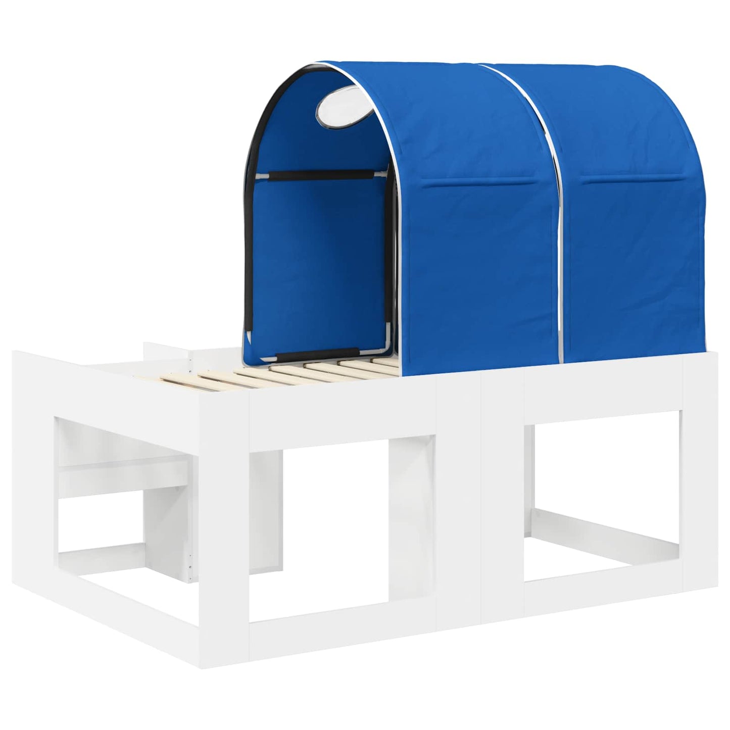Letto con Tunnel 3 pz Bianco e Blu Legno ingegnerizzato | homemem39