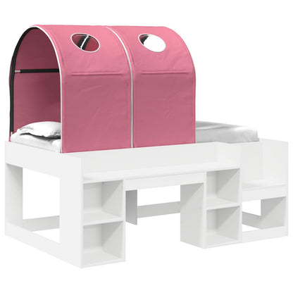 Letto con Tunnel 3 pz Bianco e Rosa Legno ingegnerizzato | homemem39