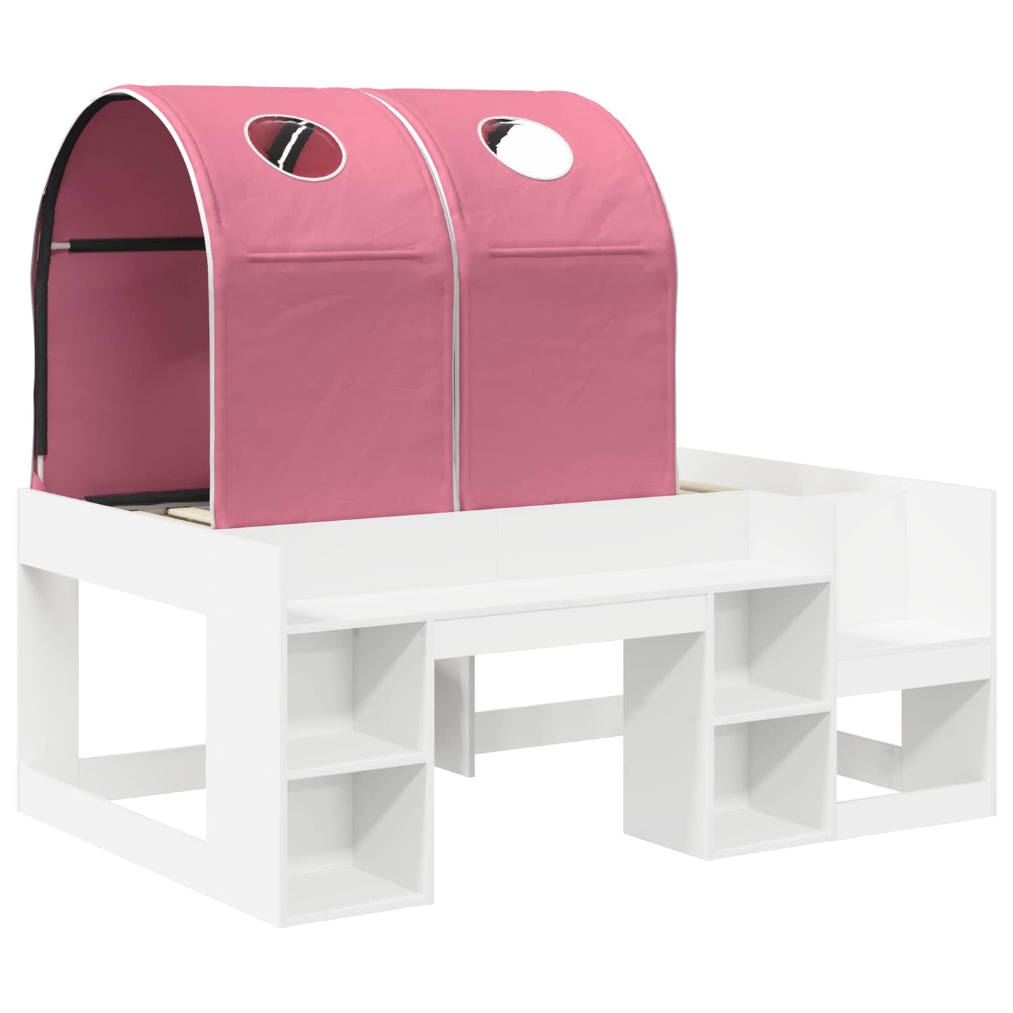 Letto con Tunnel 3 pz Bianco e Rosa Legno ingegnerizzato | homemem39