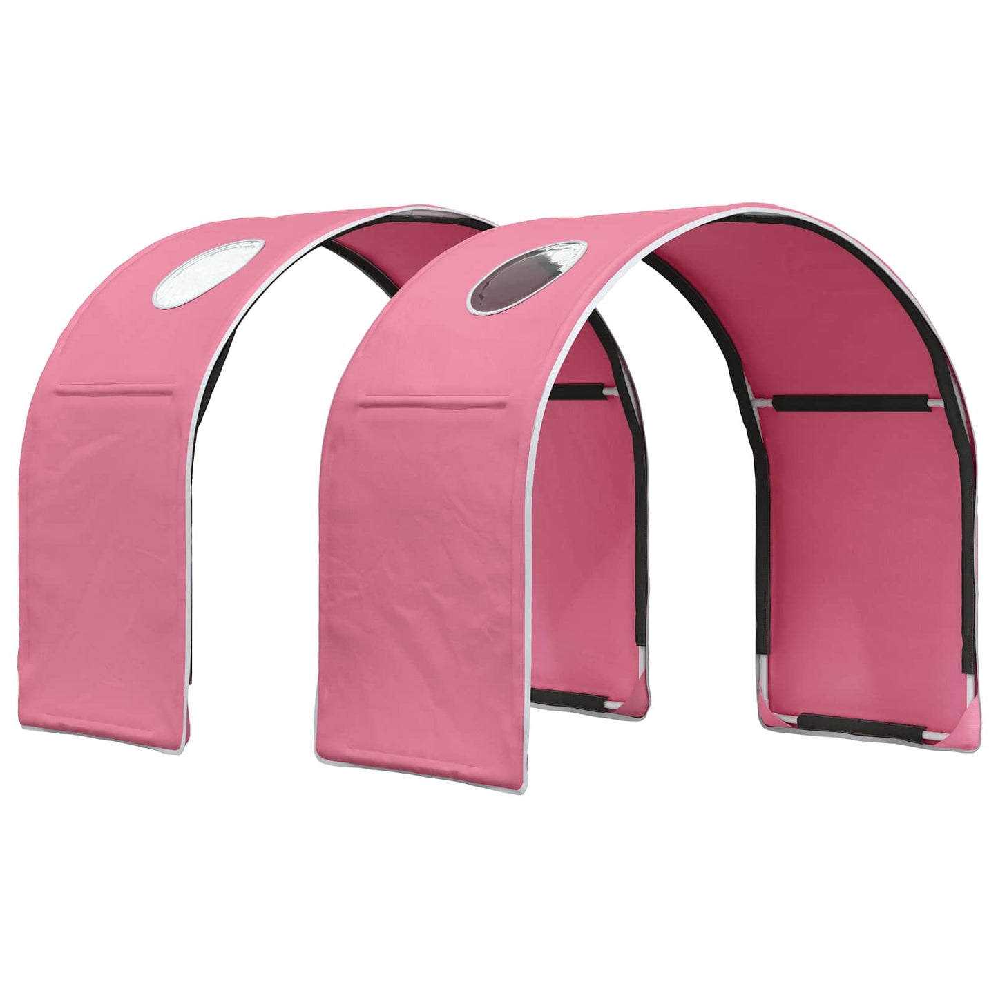 Letto con Tunnel 3 pz Bianco e Rosa Legno ingegnerizzato | homemem39