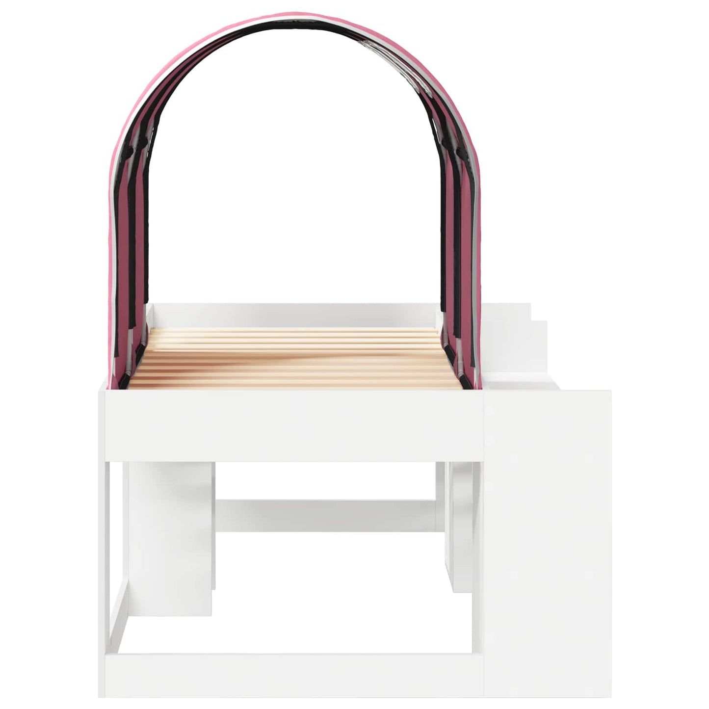 Letto con Tunnel 3 pz Bianco e Rosa Legno ingegnerizzato | homemem39