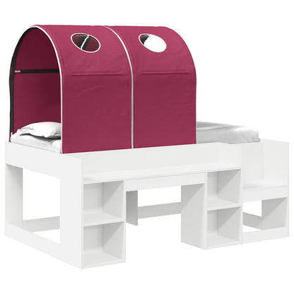 Letto con Tunnel 3 pz Bianco e Rosso Legno ingegnerizzato | homemem39