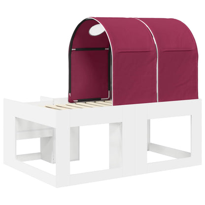 Letto con Tunnel 3 pz Bianco e Rosso Legno ingegnerizzato | homemem39