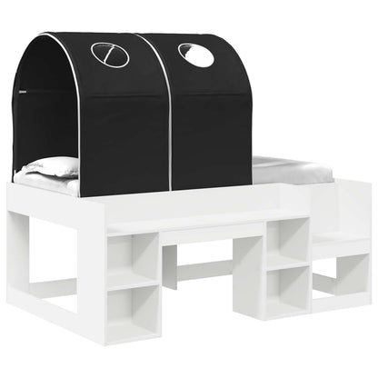 Letto con Tunnel 3 pz Bianco e Nero Legno ingegnerizzato | homemem39