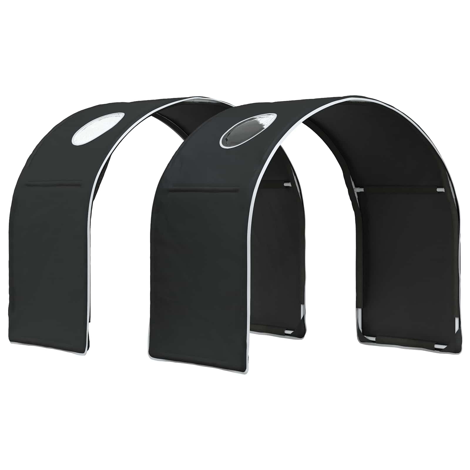 Letto con Tunnel 3 pz Bianco e Nero Legno ingegnerizzato | homemem39