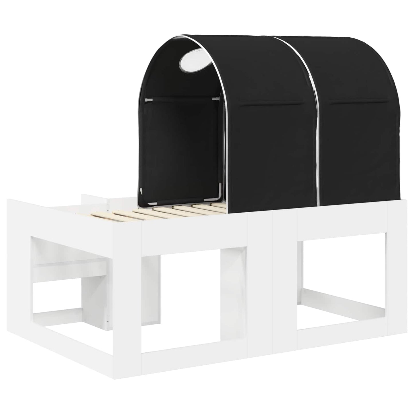 Letto con Tunnel 3 pz Bianco e Nero Legno ingegnerizzato | homemem39