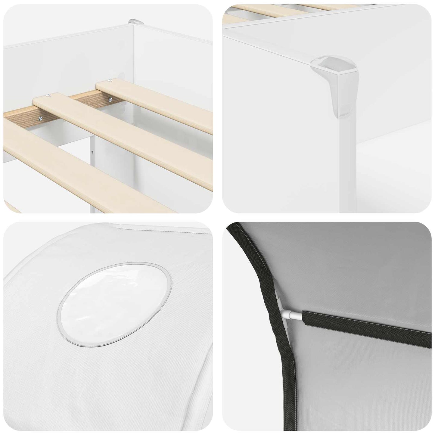 Letto con Tunnel 3 pz Bianco Legno ingegnerizzato | homemem39